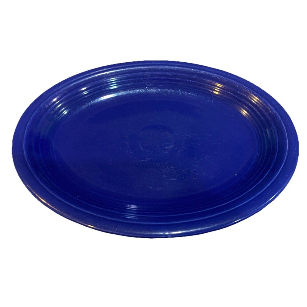 HLC Fiesta Ware USA Dk Blue Cobalt 12.25” Oval Serving Platter Dish Large Plate